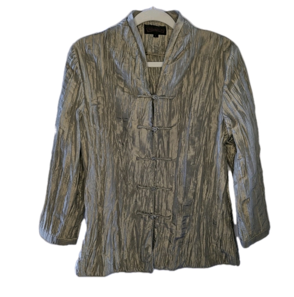 Henki Vintage Hostess Jacket Women's Large Crinkle Green